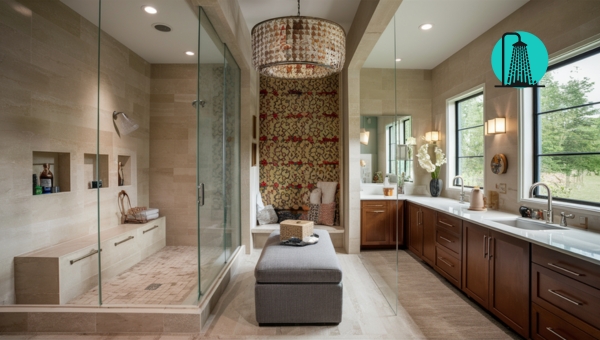 shower seats and built-in benches: Built-In Bench Configurations