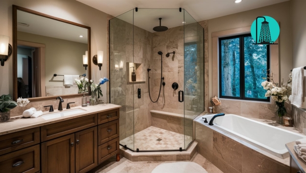 Small Bathroom Walk-In Shower Ideas: Corner Shower