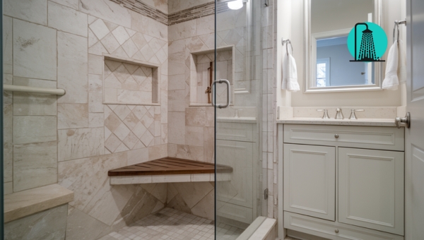 shower seats and built-in benches: Corner benches