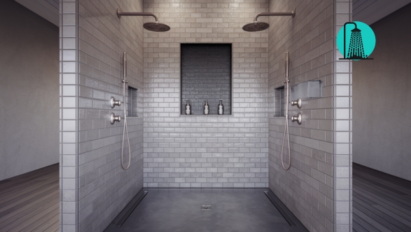 Walk-In Shower Ideas: Dual Shower Head Walk-In Shower