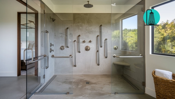 Shower Grab Bars Placement: Inside the Shower Area