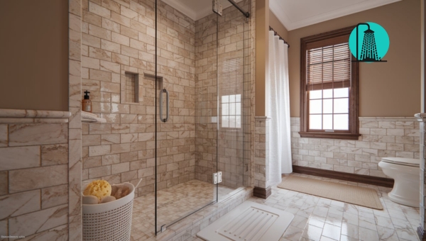 Walk-In Shower Ideas: Marble Tile