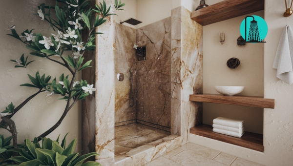 Walk-In Shower: Natural Stone Showers