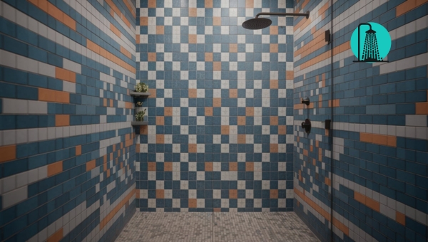 Walk-In Shower Ideas: Patterned Tile