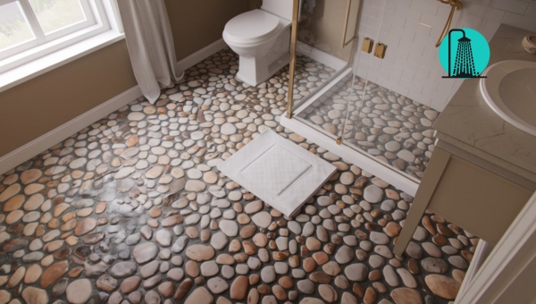 Non-Slip Bathroom Floor: Pebble Tile Flooring