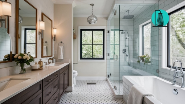 Small Bathroom Walk-In Shower Ideas: White Tiles for Brightness